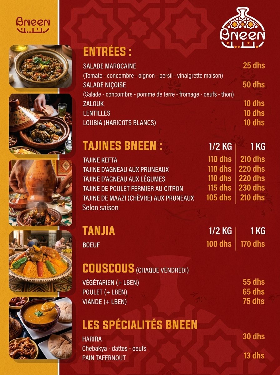 Menu BNEEN
