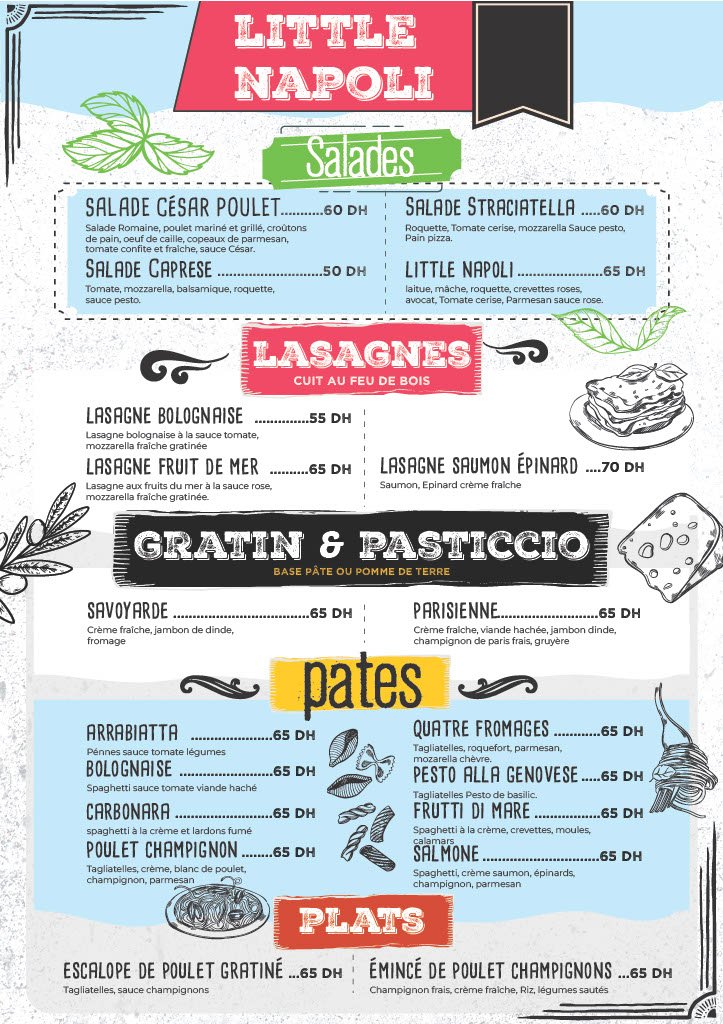 Menu Little Napoli